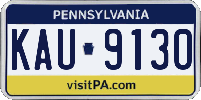 PA license plate KAU9130