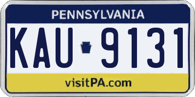 PA license plate KAU9131