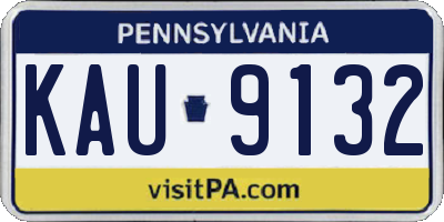 PA license plate KAU9132