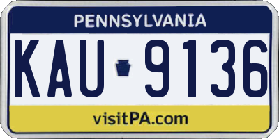 PA license plate KAU9136