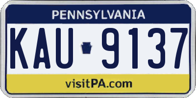 PA license plate KAU9137