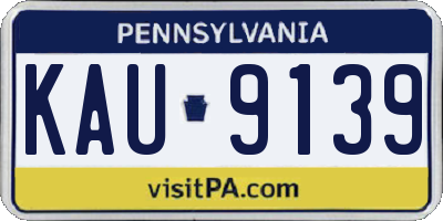 PA license plate KAU9139