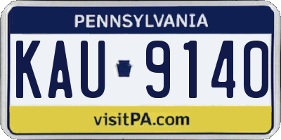 PA license plate KAU9140