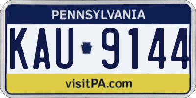 PA license plate KAU9144