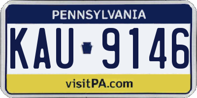 PA license plate KAU9146