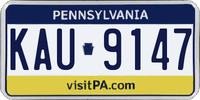 PA license plate KAU9147