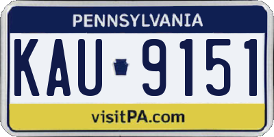PA license plate KAU9151