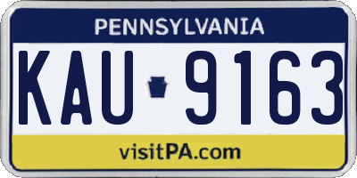 PA license plate KAU9163