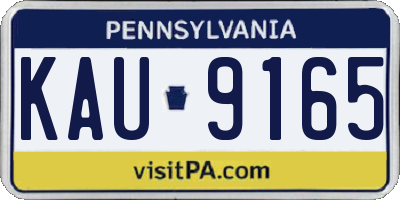 PA license plate KAU9165