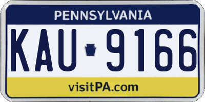 PA license plate KAU9166