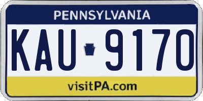 PA license plate KAU9170