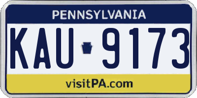 PA license plate KAU9173