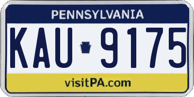 PA license plate KAU9175