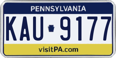 PA license plate KAU9177