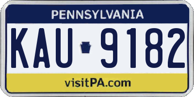 PA license plate KAU9182