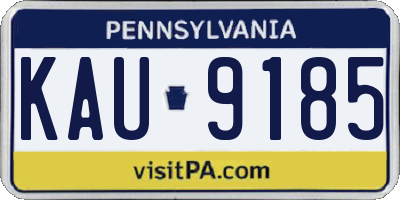 PA license plate KAU9185