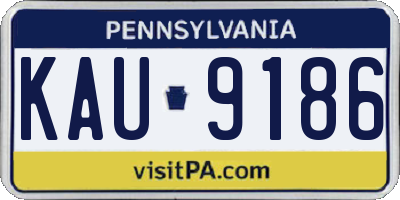 PA license plate KAU9186