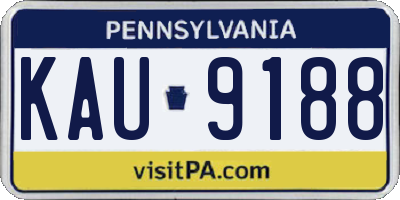 PA license plate KAU9188