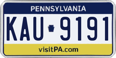 PA license plate KAU9191
