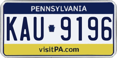 PA license plate KAU9196