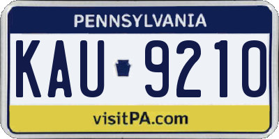 PA license plate KAU9210