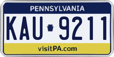 PA license plate KAU9211