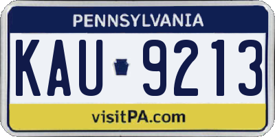 PA license plate KAU9213