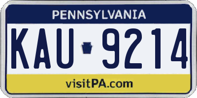 PA license plate KAU9214