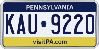 PA license plate KAU9220