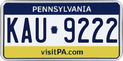 PA license plate KAU9222