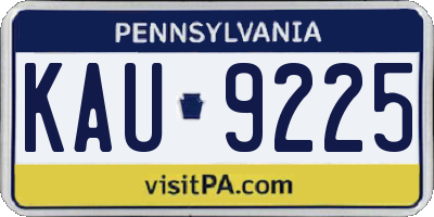 PA license plate KAU9225