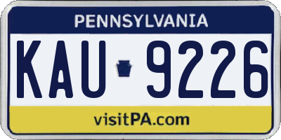 PA license plate KAU9226