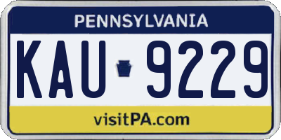 PA license plate KAU9229