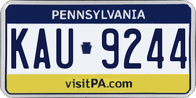 PA license plate KAU9244