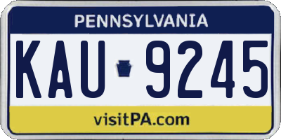 PA license plate KAU9245