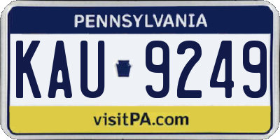 PA license plate KAU9249