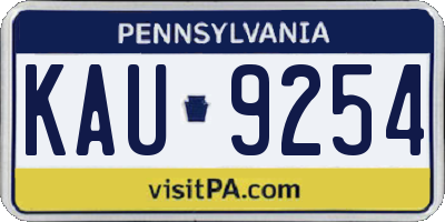 PA license plate KAU9254