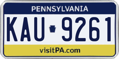 PA license plate KAU9261