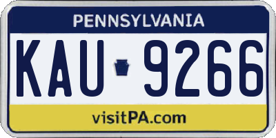 PA license plate KAU9266