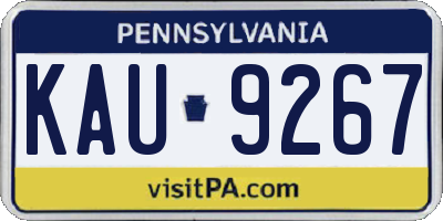 PA license plate KAU9267