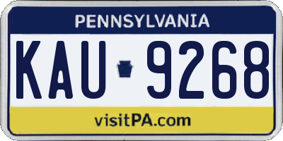 PA license plate KAU9268