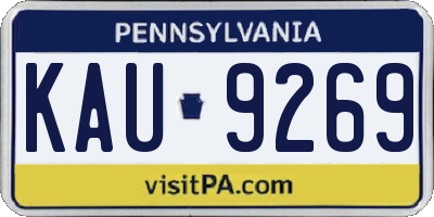 PA license plate KAU9269