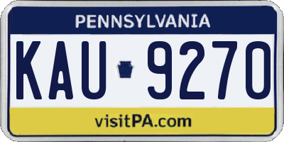 PA license plate KAU9270