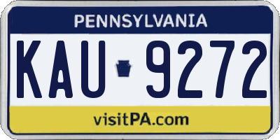 PA license plate KAU9272
