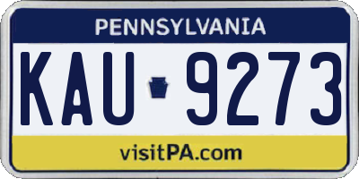 PA license plate KAU9273