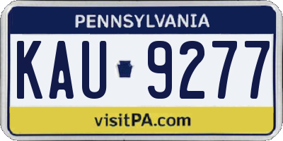 PA license plate KAU9277