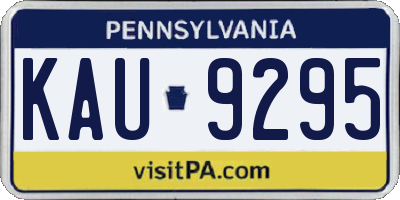 PA license plate KAU9295