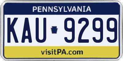 PA license plate KAU9299