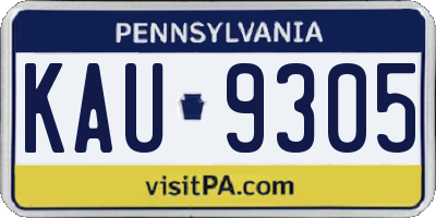 PA license plate KAU9305
