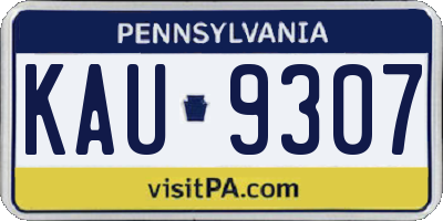 PA license plate KAU9307